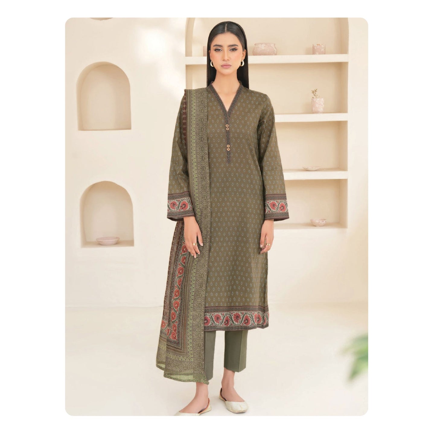 Nishat Linen Printed Unstitched 3-Piece Lawn Suit – Design 03 | Vol 02 – 2026