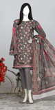 Rohab Grey Floral Embroidered Stitched 3-Piece Lawn Suit 2025 -