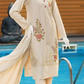 Elegant Beige Embroidered Lawn 3-Piece Suit