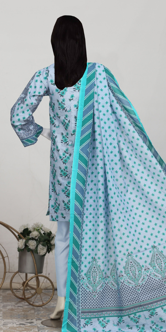 Rohab Floral Embroidered Stitched 3-Piece Lawn Suit 2025 -
