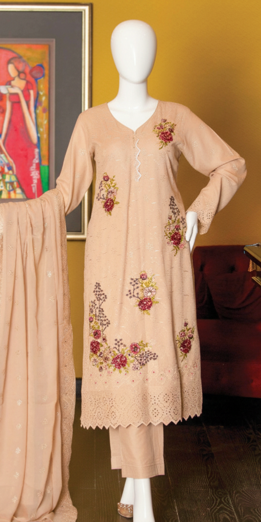 Peach Radiance Embroidered Lawn 3-Piece Suit