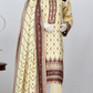 Rohab Beige Geometric Embroidered Unstitched 3-Piece Lawn Suit – 2025