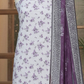 Elegant Floral Printed Lawn 3-Piece Unstitched Suit in Soft Grey & Pink