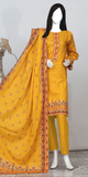 Rohab Yellow Geometric Embroidered Unstitched 3-Piece Lawn Suit – 2025