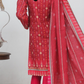 Rohab Red Geometric Embroidered Unstitched 3-Piece Lawn Suit – 2025