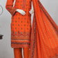 Rohab Orange Floral Embroidered Unstitched 3-Piece Lawn Suit –  2025