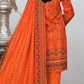 Rohab Orange Floral Embroidered Unstitched 3-Piece Lawn Suit –  2025